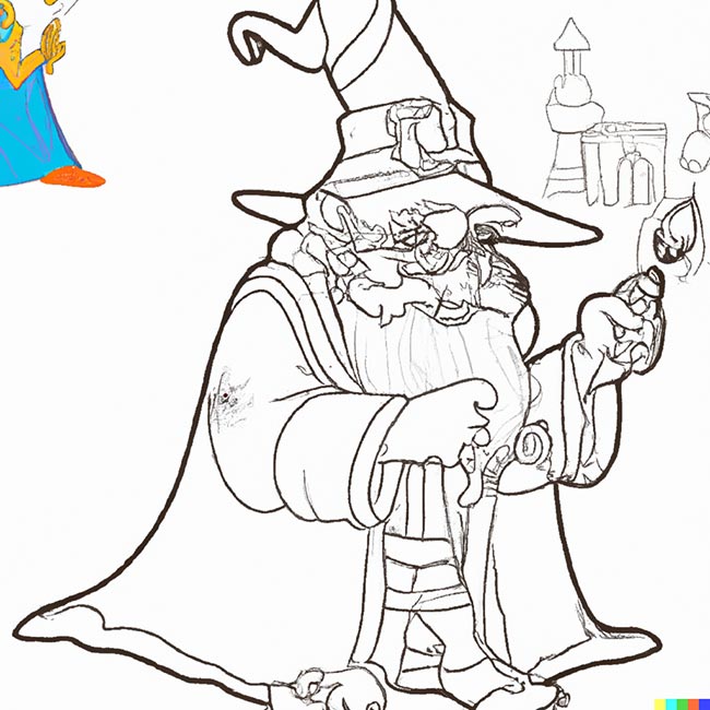 DALL·E 2022 11 10 16.42.50 wizard for coloring