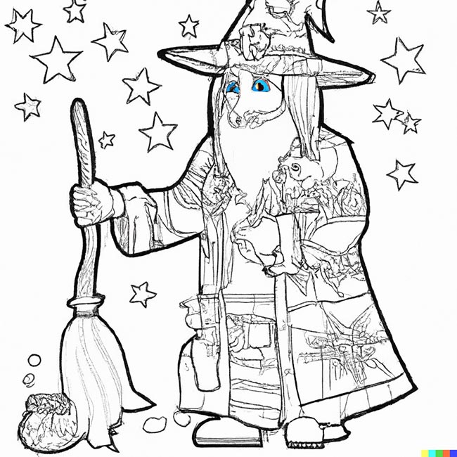 DALL·E 2022 11 10 16.44.07 wizard for coloring