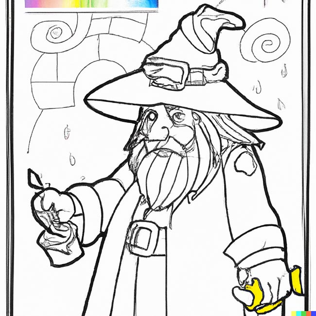 DALL·E 2022 11 10 17.07.20 wizard for coloring