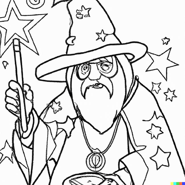 DALL·E 2022 11 10 17.07.32 wizard for coloring