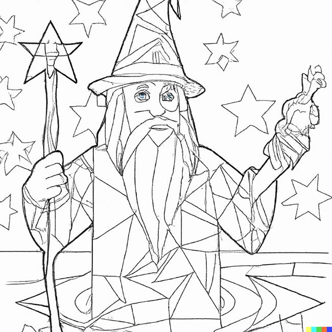 DALL·E 2022 11 10 17.09.13 wizard for coloring