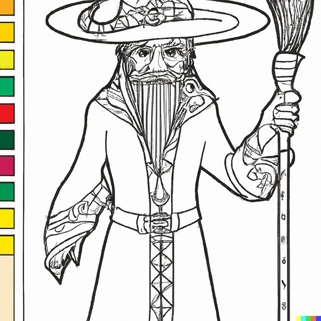 DALL·E 2022 11 10 17.10.15 wizard for coloring
