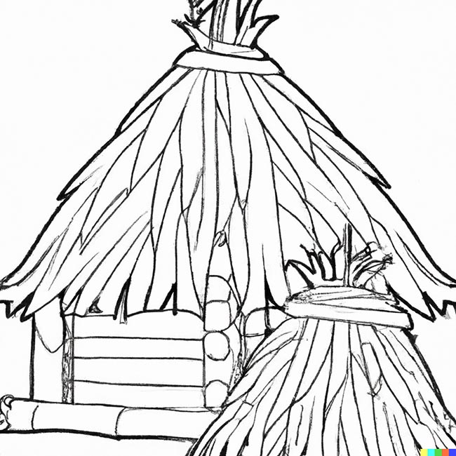 DALL·E 2022 11 10 18.53.40 hut pages for coloring