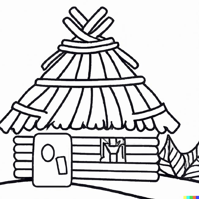 DALL·E 2022 11 10 18.54.32 hut pages for coloring