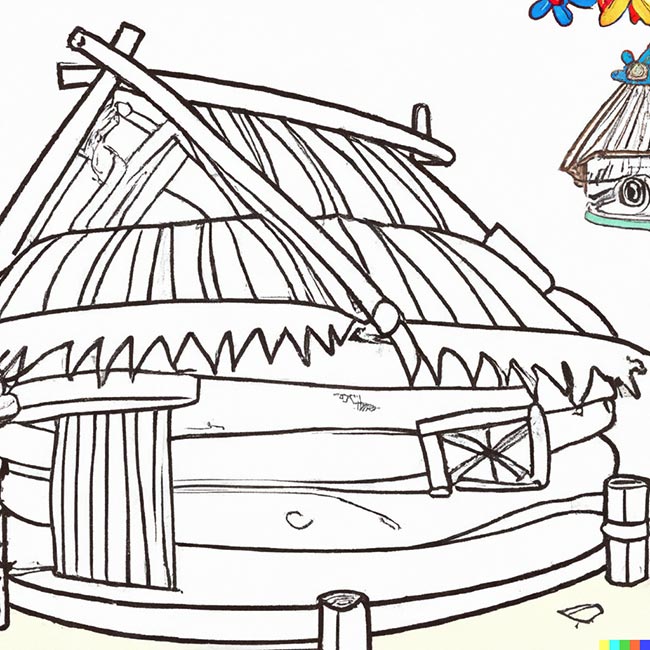 DALL·E 2022 11 10 18.55.50 hut pages for coloring