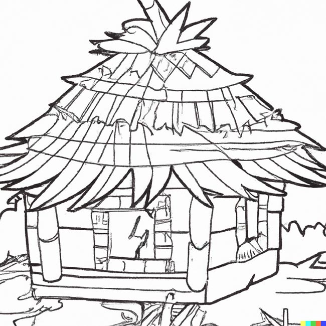 DALL·E 2022 11 10 18.55.56 hut pages for coloring