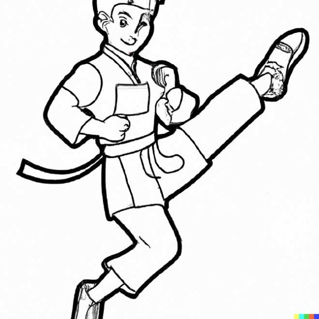 Taekwondo para colorir 1 2 Taekwondo para colorir 1 2