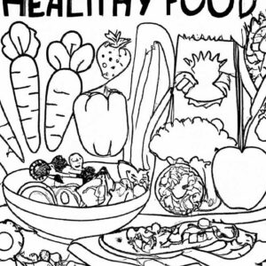 40+ Desenhos de Alimentos Saudáveis para Imprimir e Colorir/Pintar
