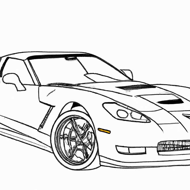 40+ Desenhos de Corvette para Imprimir e Colorir/Pintar