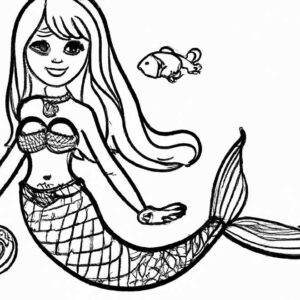 31+ Desenhos de Barbie Sereia para Imprimir e Colorir/Pintar
