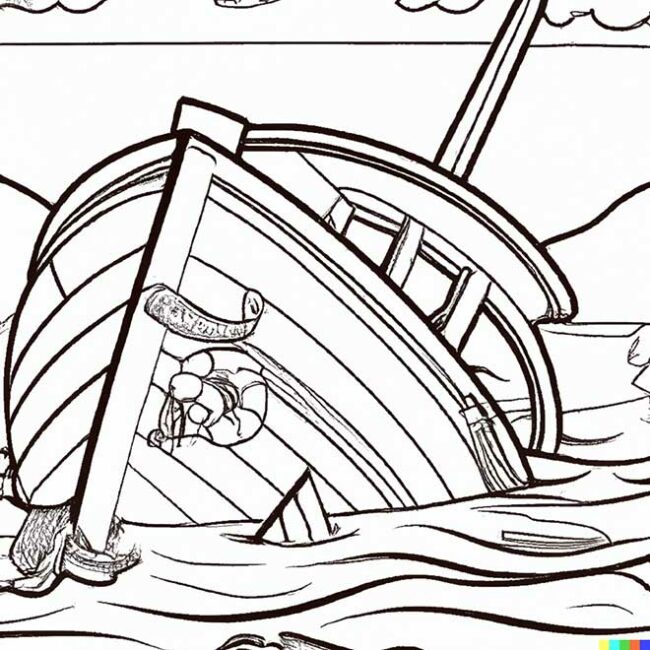 barco afundando para pintar 1 2