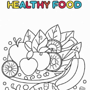 40+ Desenhos de Alimentos Saudáveis para Imprimir e Colorir/Pintar