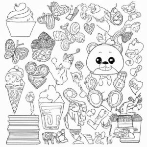 40+ Desenhos de Coisas Fofas para Imprimir e Colorir/Pintar