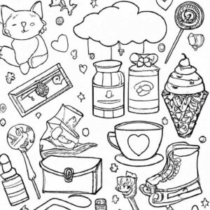 40+ Desenhos de Coisas Fofas para Imprimir e Colorir/Pintar
