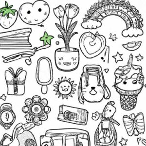 40+ Desenhos de Coisas Fofas para Imprimir e Colorir/Pintar
