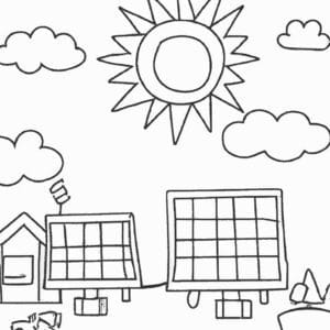 40+ Desenhos de Energia Solar para Imprimir e Colorir/Pintar