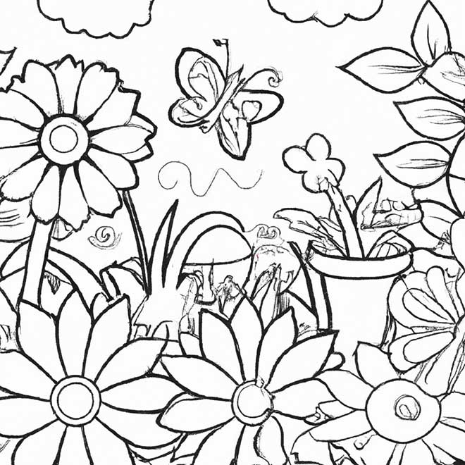 colorir jardim florido 1550888