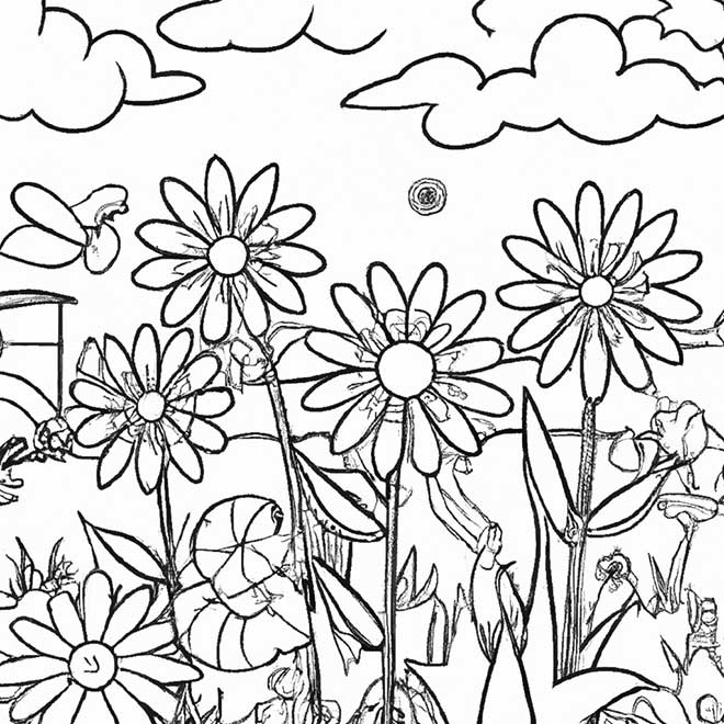 colorir jardim florido 8028306