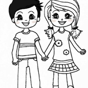 40+ Desenhos de Menino e Menina para Imprimir e Colorir/Pintar