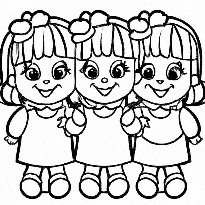 colorir trigemeas 7114075