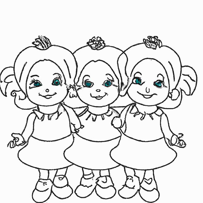 colorir trigemeas 8318870