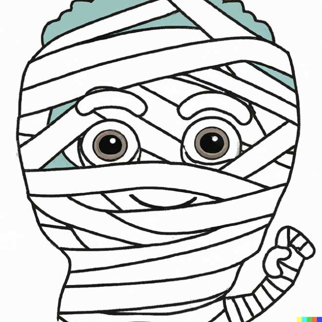 desenho de mascara de mummia 3