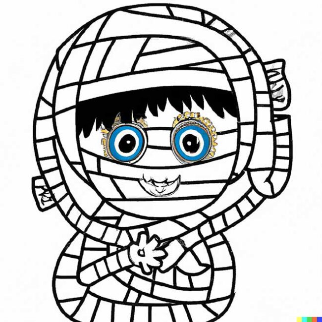 desenho de mascara de mummia 4