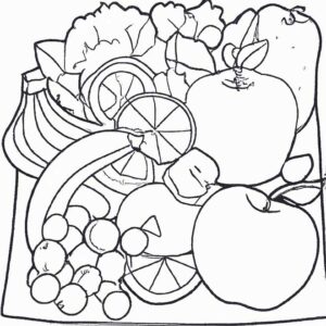 40+ Desenhos de Alimentos Saudáveis para Imprimir e Colorir/Pintar