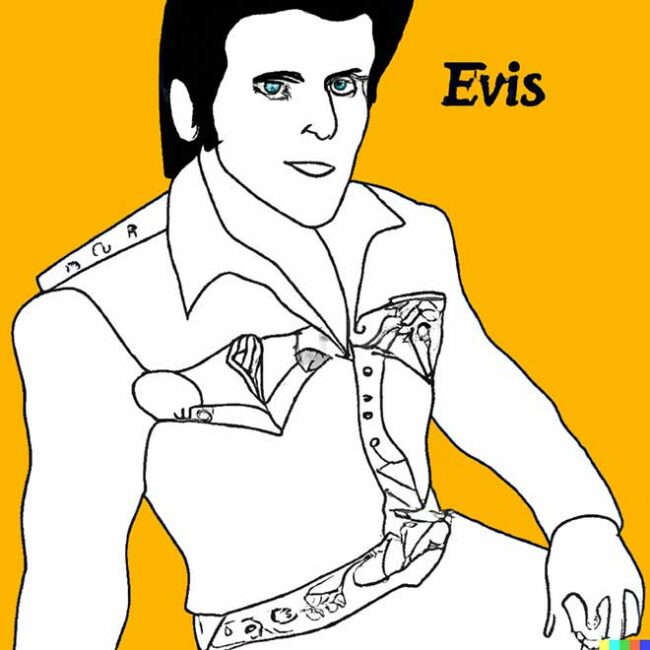 desenhos de Elvis Presley para imprimir e pintar 1