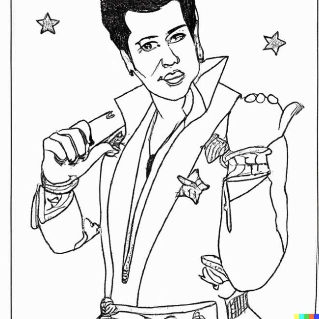 desenhos de Elvis Presley para imprimir e pintar 3 2