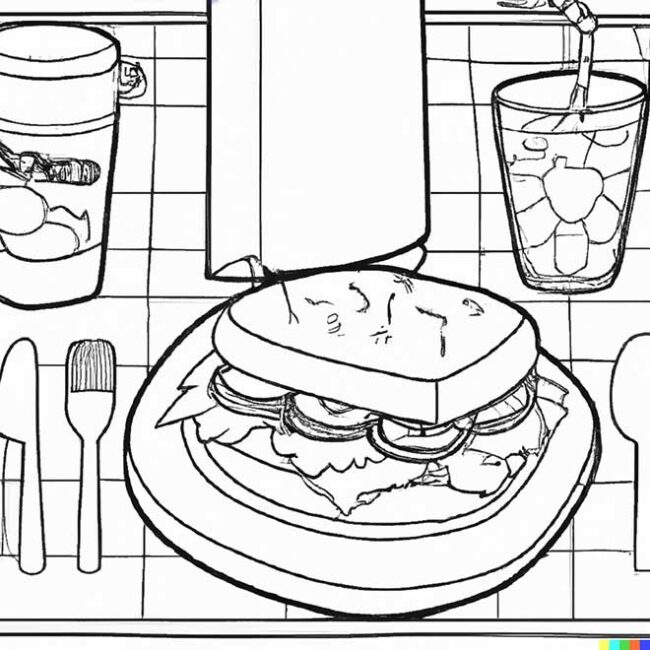 desenhos de almoco 2 3