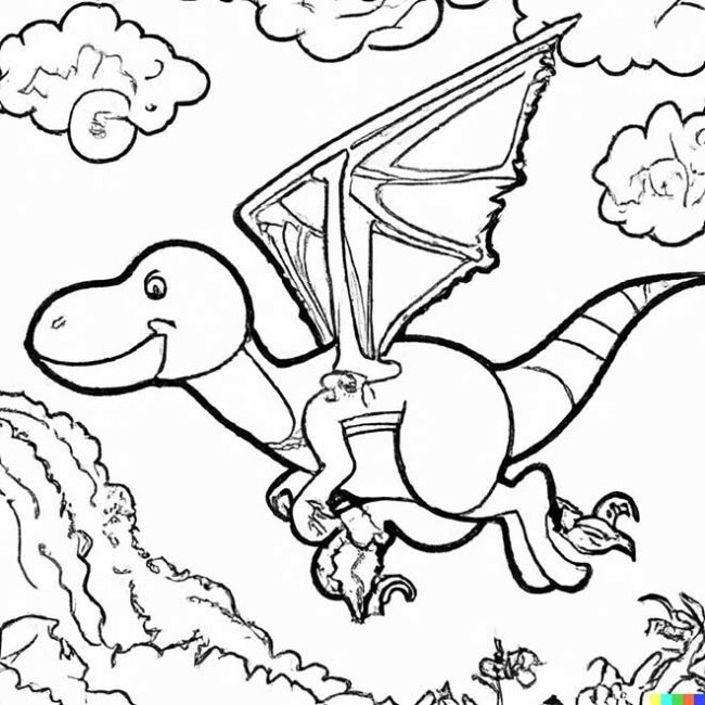 desenhos de dinossauro voador para pintar 5 1