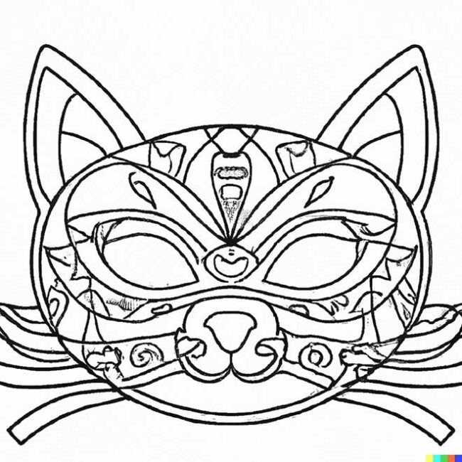 desenhos de mascara de gato 1 2