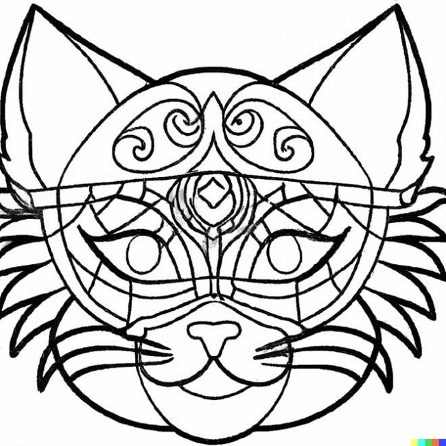 desenhos de mascara de gato 2 2