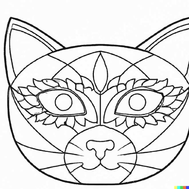 desenhos de mascara de gato 3 2