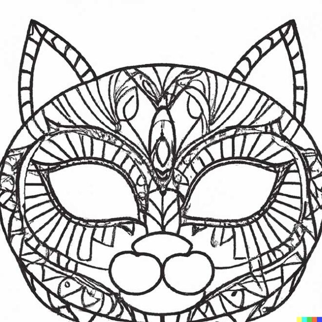 desenhos de mascara de gato 4 2