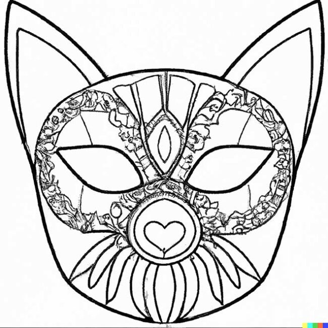 desenhos de mascara de gato para colorir 3 2