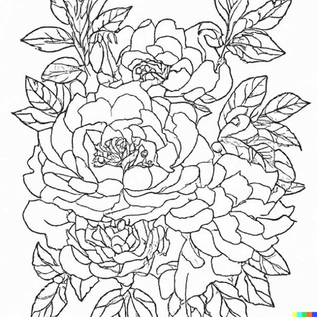 desenhos de peonias para imprimir e pintar 3 2