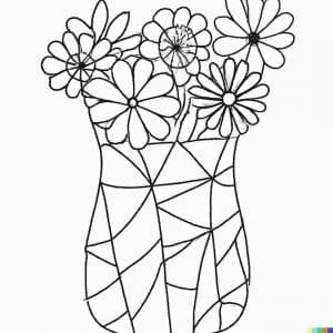 21+ Desenhos de Vaso de Flor para Imprimir e Colorir/Pintar