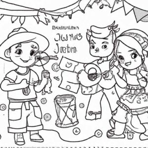 40+ Desenhos de Festa de São João para Imprimir e Colorir/Pintar