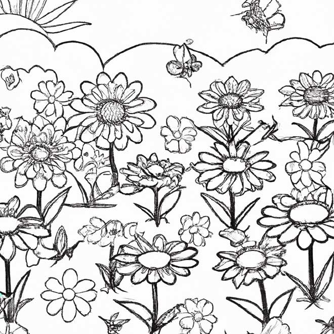 desenhos jardim de flores 1138260