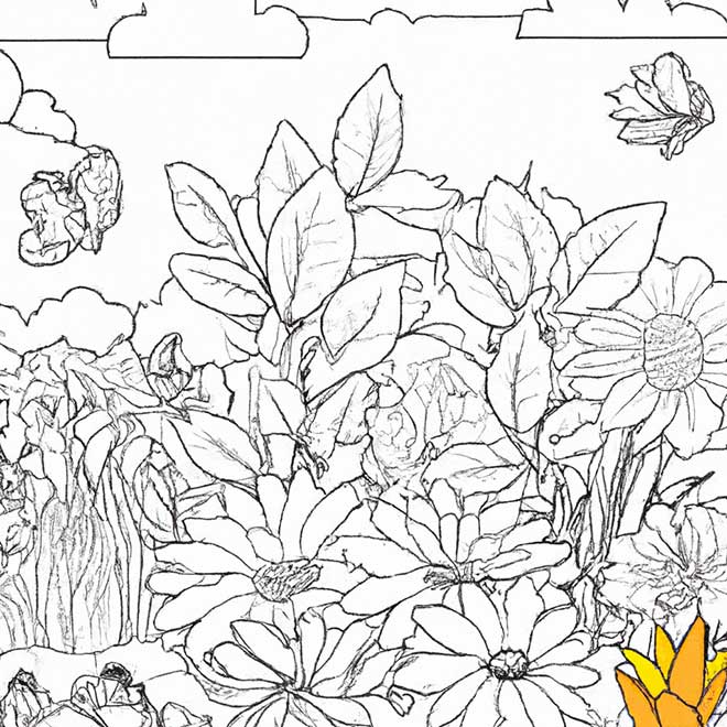 desenhos jardim de flores 1675939