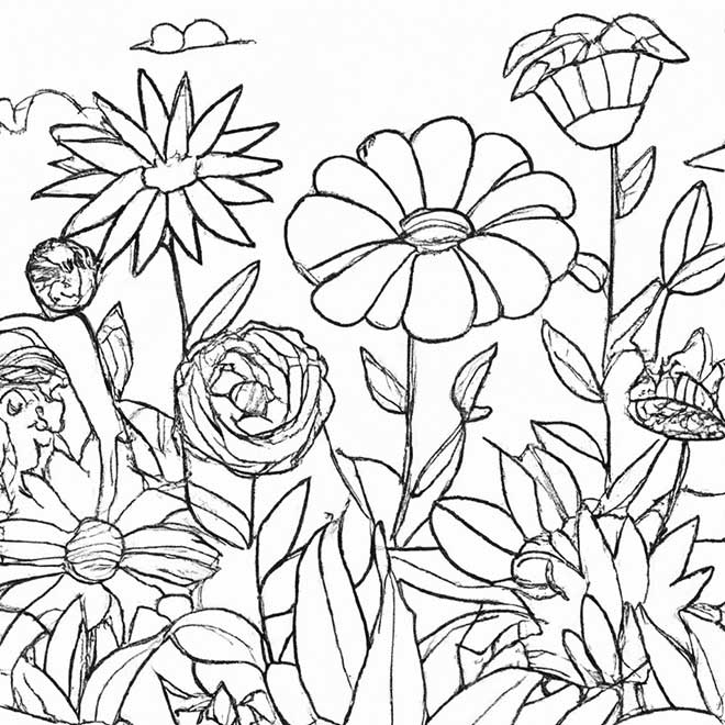 desenhos jardim de flores 9309493