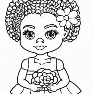 40+ Desenhos de Menina Negra para Imprimir e Colorir/Pintar