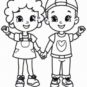 40+ Desenhos de Menino e Menina para Imprimir e Colorir/Pintar