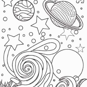 40+ Desenhos de Universo para Imprimir e Colorir/Pintar