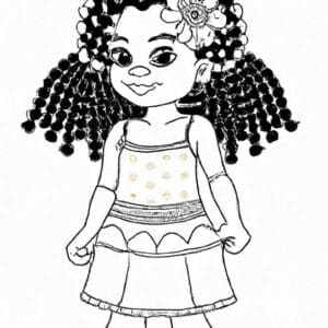 40+ Desenhos de Menina Negra para Imprimir e Colorir/Pintar