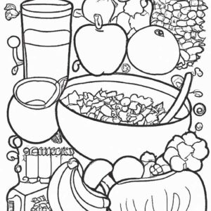 40+ Desenhos de Alimentos Saudáveis para Imprimir e Colorir/Pintar