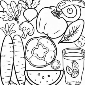 40+ Desenhos de Alimentos Saudáveis para Imprimir e Colorir/Pintar