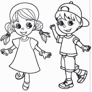 40+ Desenhos de Menino e Menina para Imprimir e Colorir/Pintar